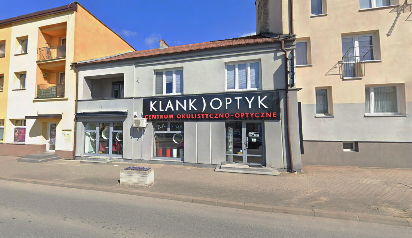 budynek salonu Klank Optyk z zewnątrz